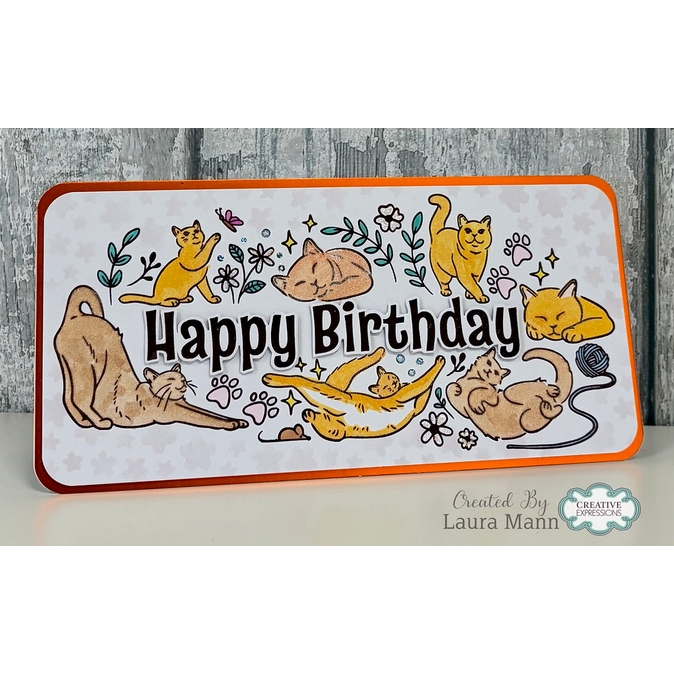 Creative Expressions Birthday Cats DL Clear Stamp - Image 6