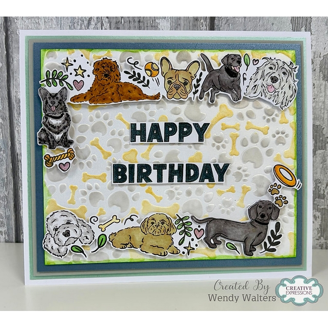 Creative Expressions Birthday Dogs DL Clear Stamp