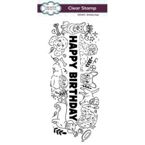 Creative Expressions Birthday Dogs DL Clear Stamp