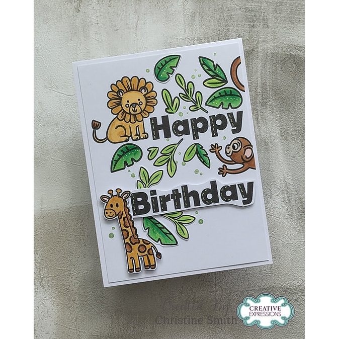 Creative Expressions Birthday Safari DL Clear Stamp