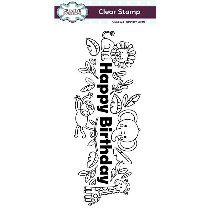 Creative Expressions Birthday Safari DL Clear Stamp