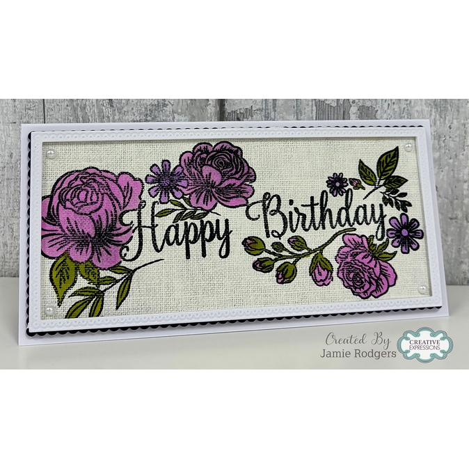 Creative Expressions Birthday Florals DL Clear Stamp - Image 2