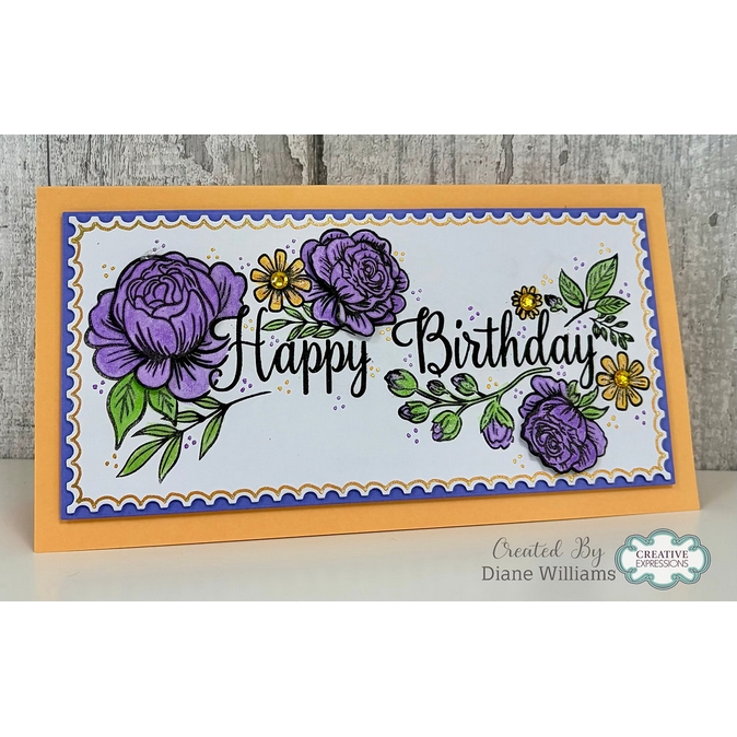 Creative Expressions Birthday Florals DL Clear Stamp - Image 3