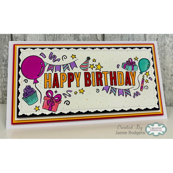Creative Expressions Birthday Celebration DL Clear Stamp - Image 2