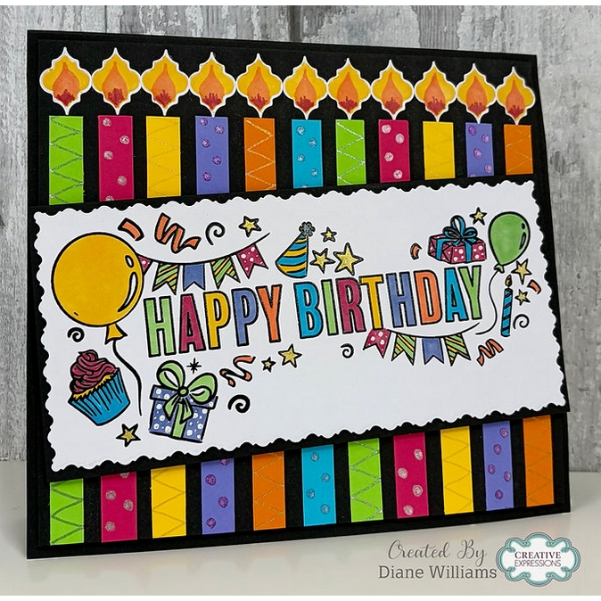 Creative Expressions Birthday Celebration DL Clear Stamp