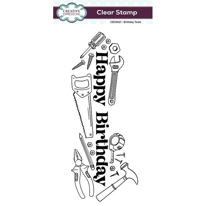 Creative Expressions Birthday Tools DL Clear Stamp