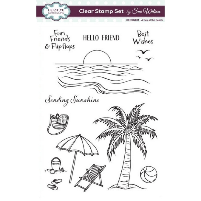 Sue Wilson - A Day At The Beach A5 Clear Stamp Set