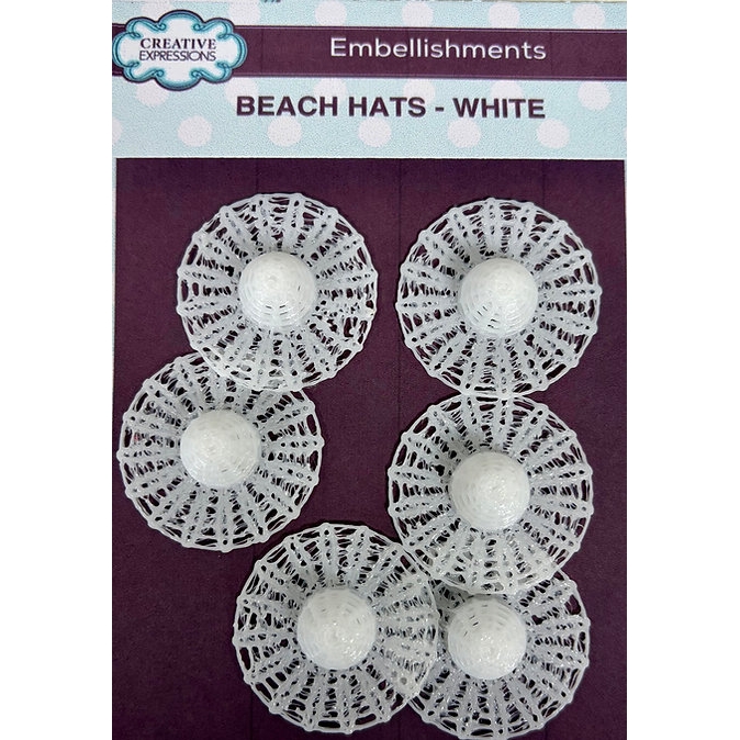 Beach Hats - White Embellishments By Creative Expressions