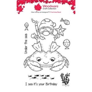Woodware Crab Ride A6 Clear Stamp