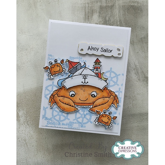 Woodware Crab Ride A6 Clear Stamp