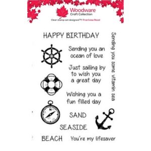 Woodware Seaside Greetings A6 Clear Stamp Set
