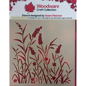 Woodware Whispering Grass 6x6" Stencil