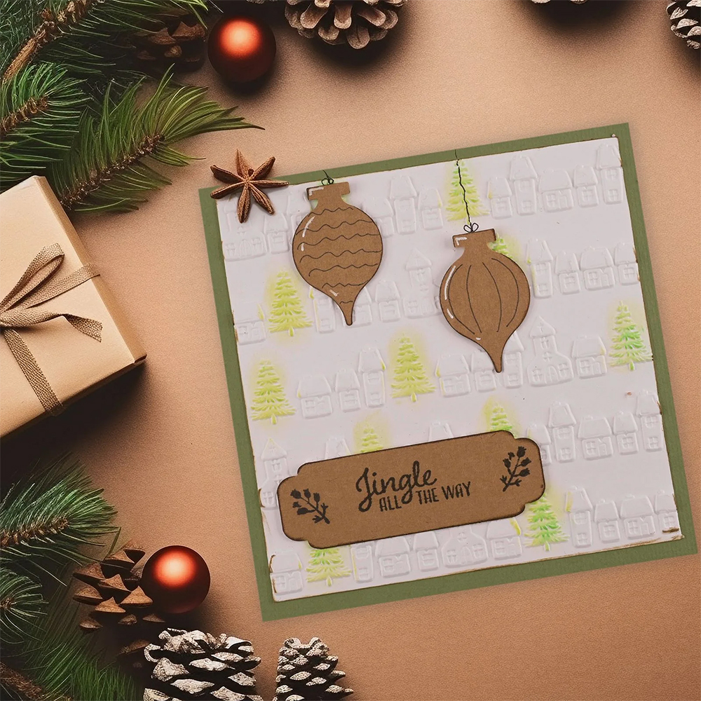 Vaessen Creative 3D Embossing Folder Christmas Village 5.9x5.9