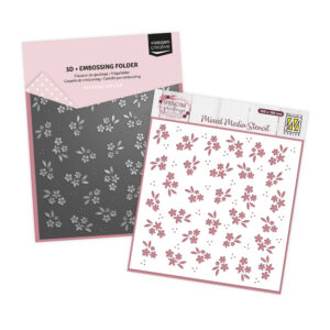 Vaessen Creative Background Spring Flowers 3D Folder & Stencil set