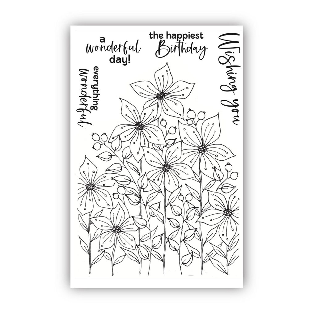 Julie Hickey Designs Meadow Blooms A6 Stamp Set