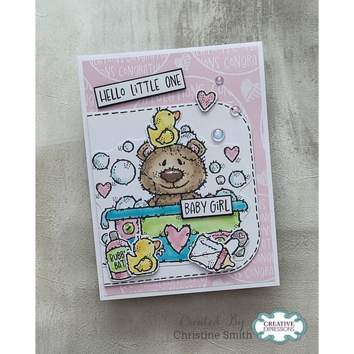 Woodware Bathtime A6 Clear Stamp Set