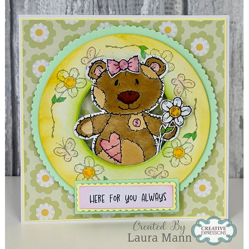Woodware Bertie Bear A6 Clear Stamp Set