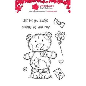 Woodware Bertie Bear A6 Clear Stamp Set