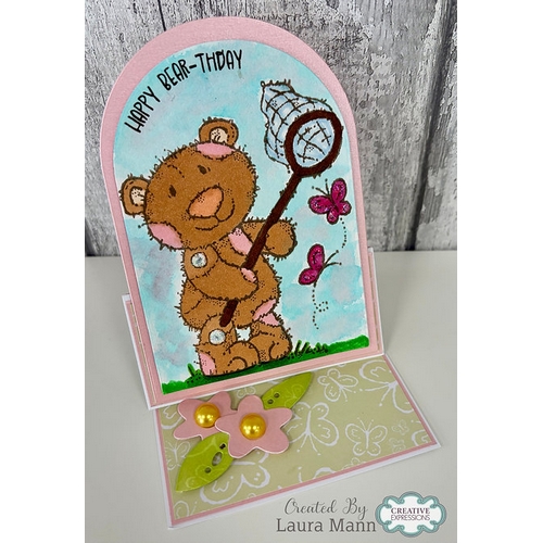 Woodware Butterfly Bear A6 Clear Stamp Set - Image 4