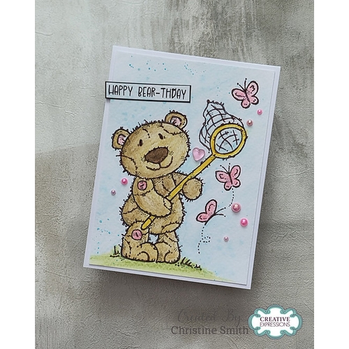 Woodware Butterfly Bear A6 Clear Stamp Set