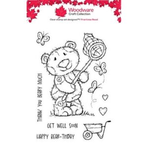Woodware Butterfly Bear A6 Clear Stamp Set