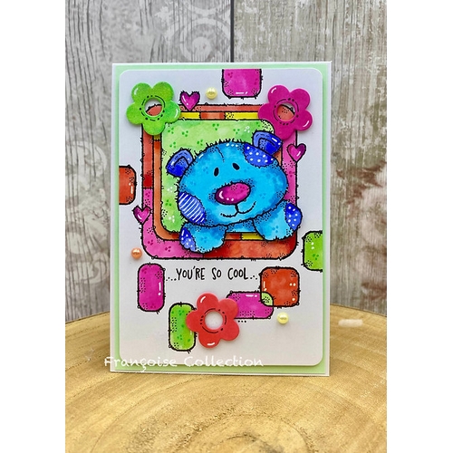 Woodware Groovy Bertie A6 Clear Stamp Set - Image 2