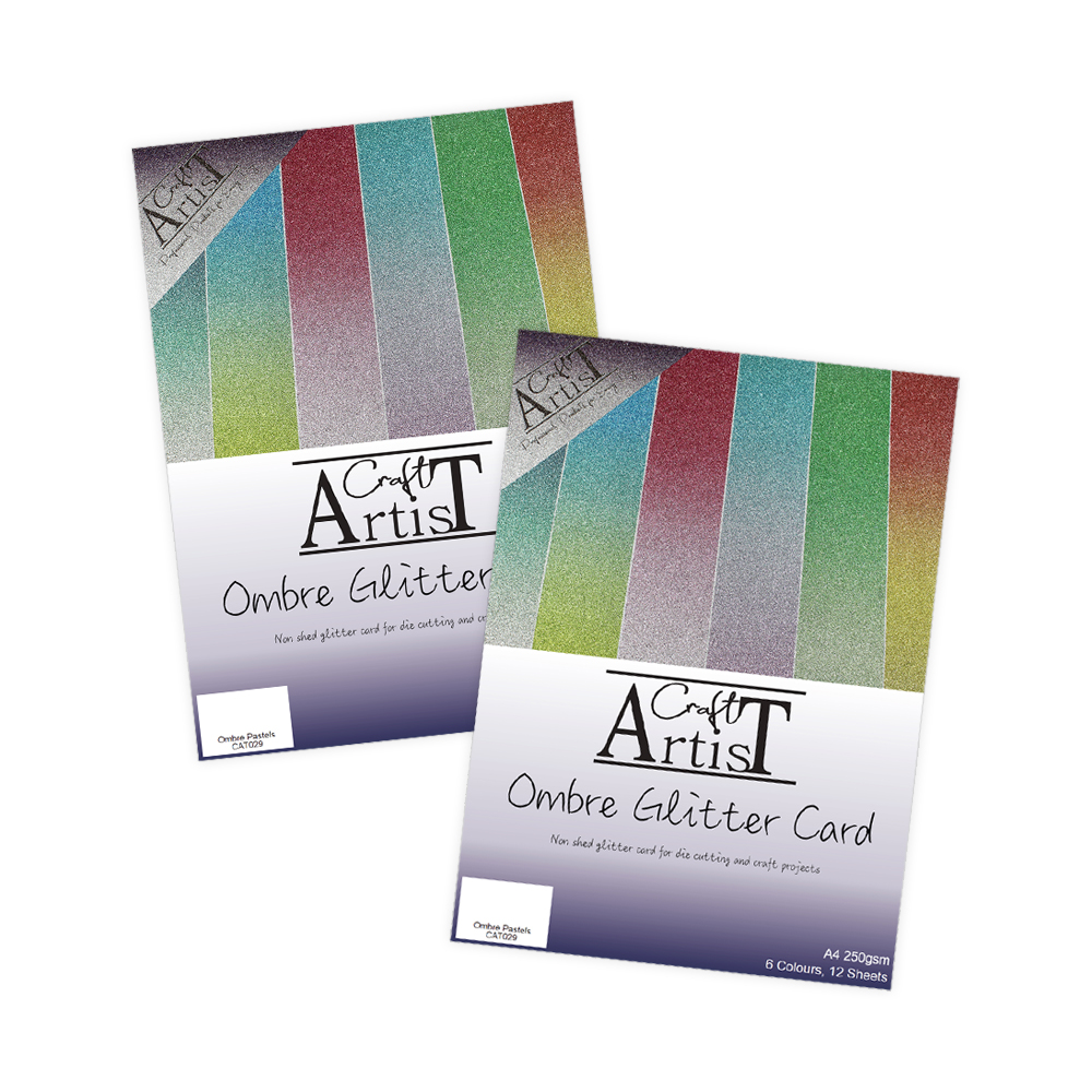 Craft Artist Ombre Glitter Card Pack A4 two-pack bundle