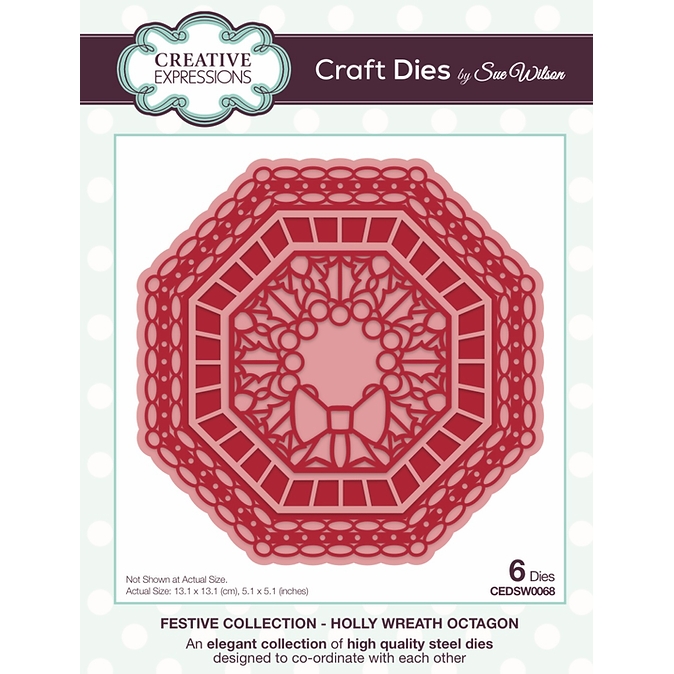 Sue Wilson - Holly Wreath Octagon Craft Dies