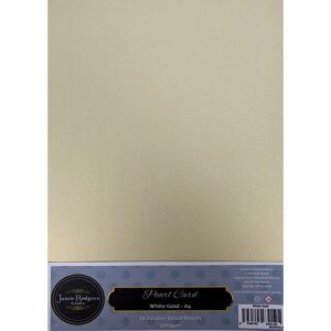 Jamie Rodgers Crafts White Gold Double-Sided Pearl Card 270gsm A4 10 Sheets