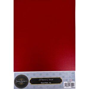 Jamie Rodgers Crafts Royal Red Double-Sided Pearl Card 270gsm A4 10 Sheets
