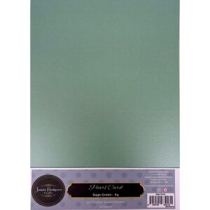 Jamie Rodgers Crafts Sage Green Double-Sided Pearl Card 270gsm A4 10 Sheets