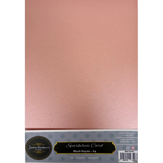 Jamie Rodgers Crafts - Sparkeluxe Blush Royale Card 300gsm A4 10 Sheets