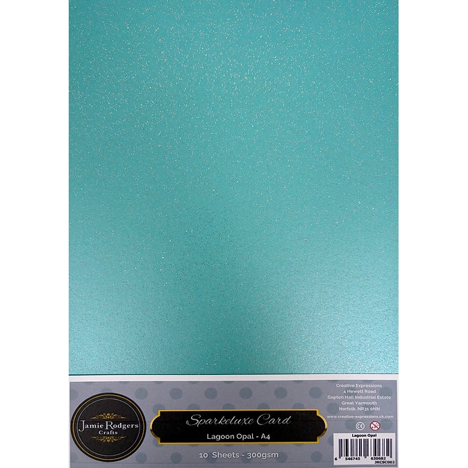 Jamie Rodgers Crafts - Sparkeluxe Lagoon Opal Card 300gsm A4 10 Sheets