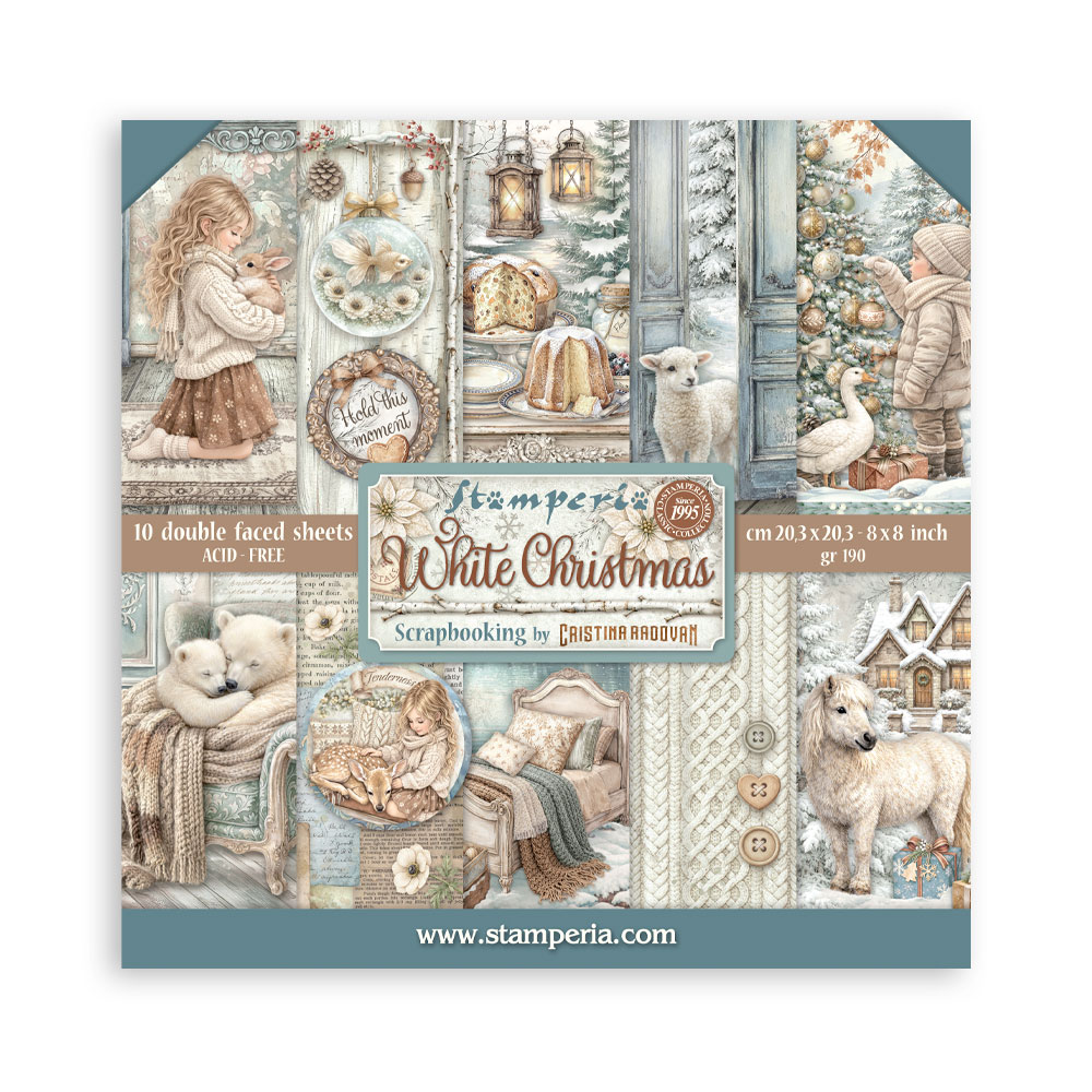 Stamperia - White Christmas - 8"x8" Double Sided Scrapbooking Pad