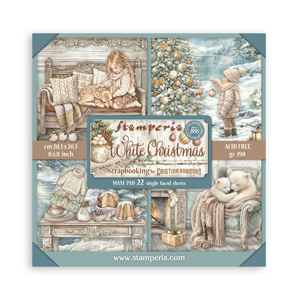 Stamperia - White Christmas - 8"x8" Single Faced Scrapbooking Pad