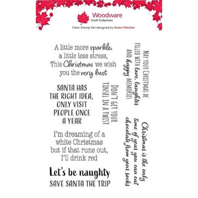 Woodware Santa Knows Best A6 Clear Stamp Set