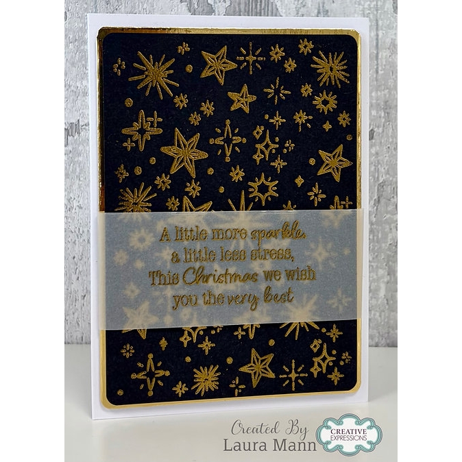 Woodware Celestial Star Background A6 Clear Stamp Set - Image 2
