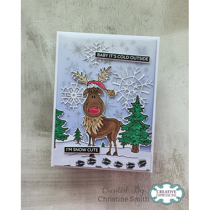 Woodware Celestial Star Background A6 Clear Stamp Set - Image 3