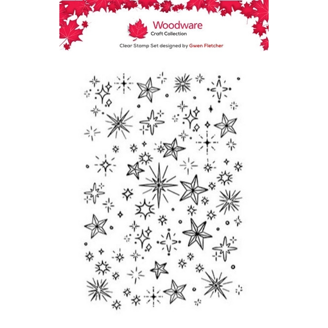 Woodware Celestial Star Background A6 Clear Stamp Set