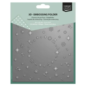 Vaessen Creative 3D Embossing Folder Snow & Stars 5.9x5.9″