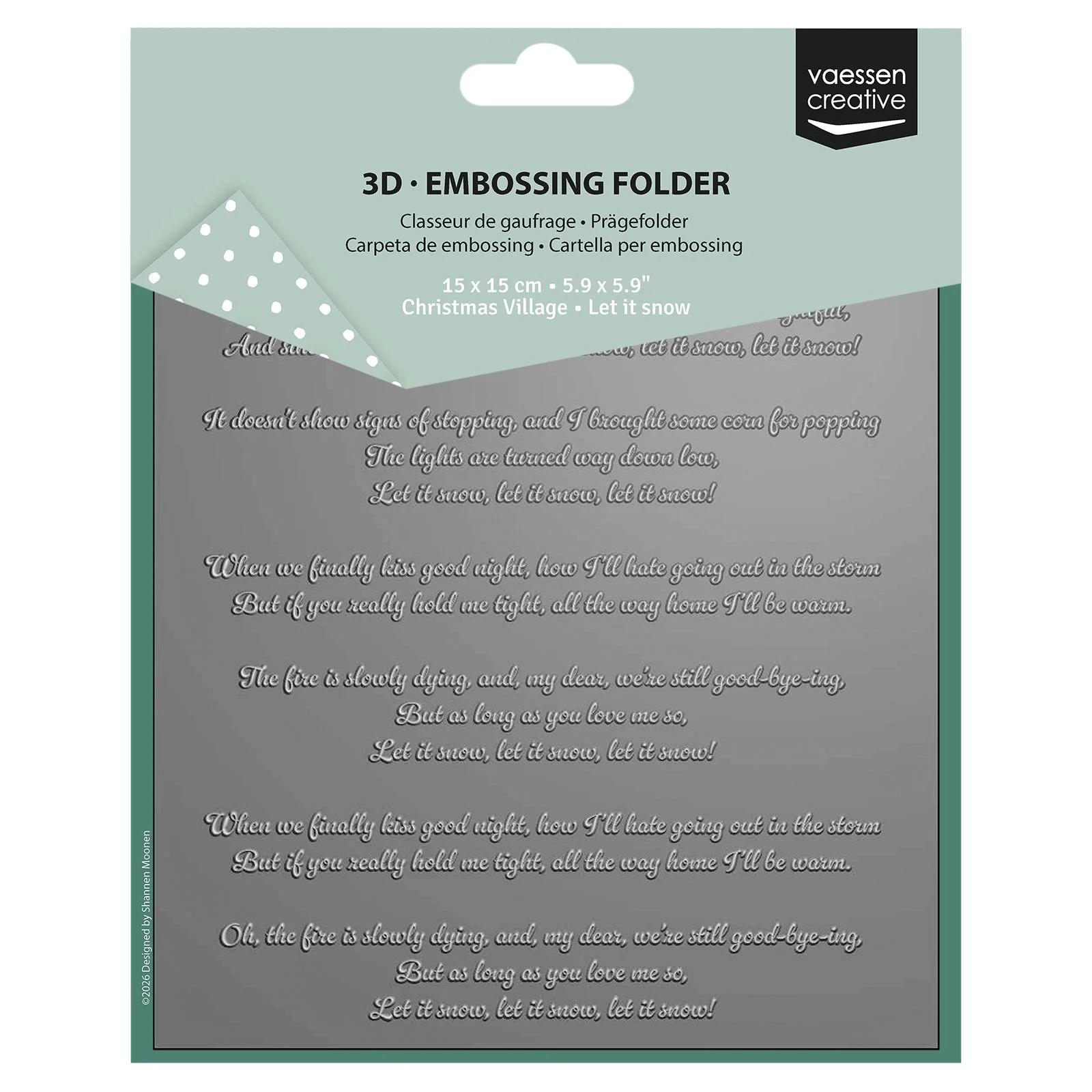 Vaessen Creative 3D Embossing Folder Let it Snow 5.9x5.9″