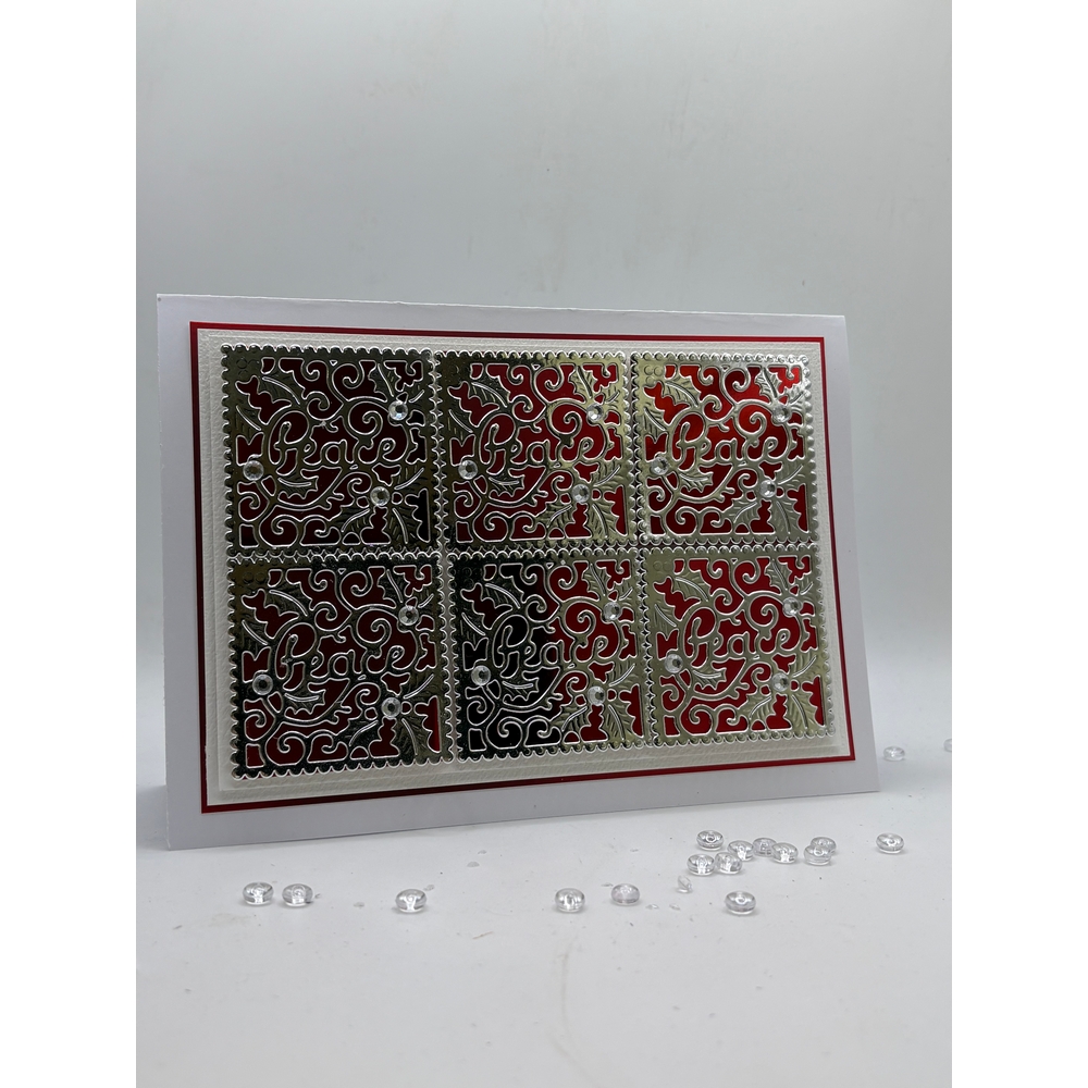Sweet Dixie Holly & Swirls Peace Frame die set - Image 3