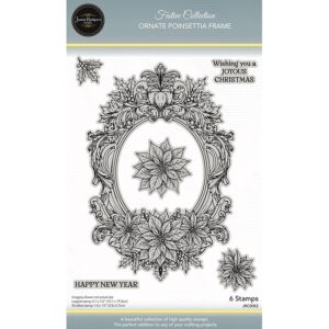 Jamie Rodgers Crafts - Ornate Poinsettia Frame Stamp Set