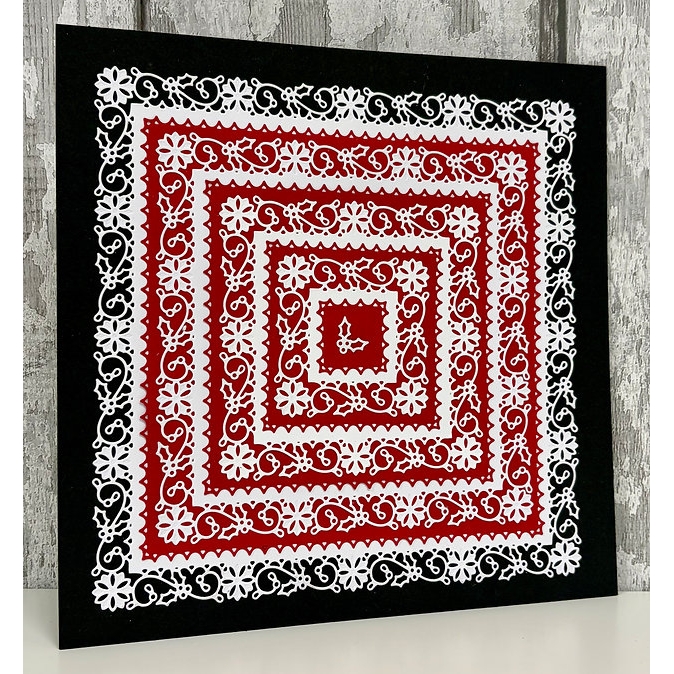 Jamie Rodgers Crafts - Holly Snowflake Squares Die Set