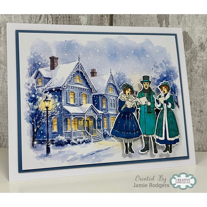 Jamie Rodgers Crafts - Carol Singers Stamp & Die Set - Image 4