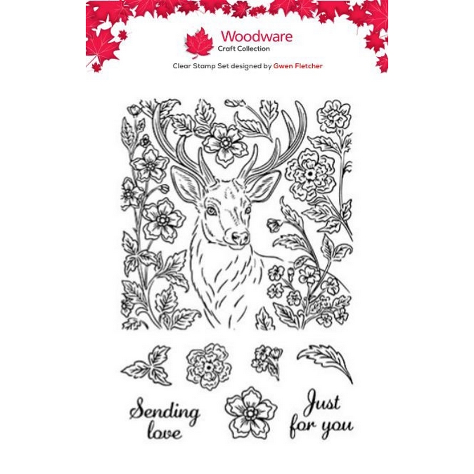 Woodware Forest Stag A6 Clear Stamp Set
