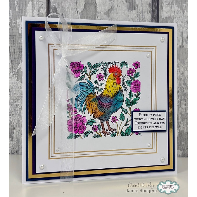 Woodware Regal Rooster A6 Clear Stamp Set - Image 2