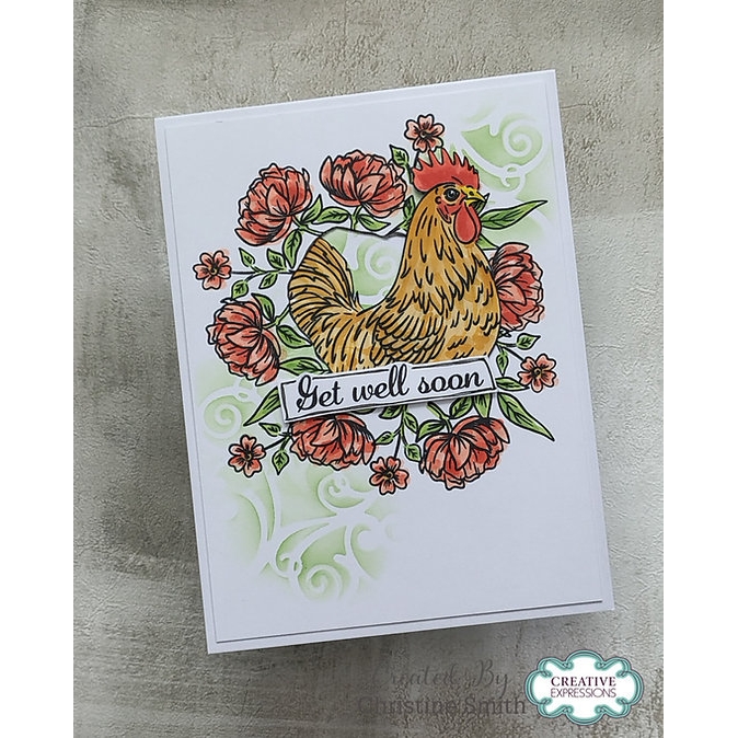 Woodware Regal Rooster A6 Clear Stamp Set