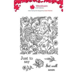 Woodware Regal Rooster A6 Clear Stamp Set