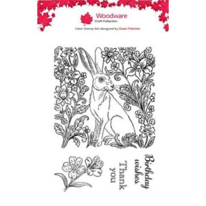 Woodware Watchful Hare A6 Clear Stamp Set